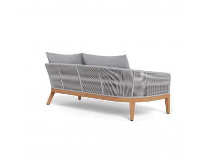 Harbour Avalon 2 Seat Sofa - Teak Natural, Panama Cloud, Rope Light Gray