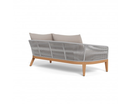 Harbour Avalon 2 Seat Sofa - Teak Natural, Panama Marble, Rope Light Gray