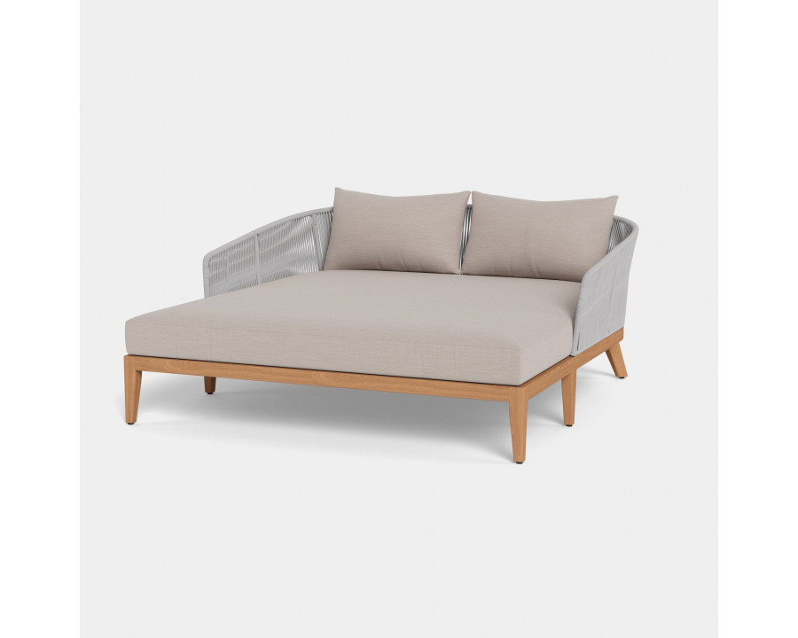 Harbour Avalon Daybed - Teak Natural, Lisos Grafito, Rope Light Gray