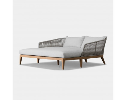 Harbour Avalon Daybed - Teak Natural, Lisos Grafito, Rope Light Gray