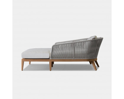 Harbour Avalon Daybed - Teak Natural, Lisos Grafito, Rope Light Gray