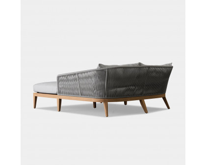 Harbour Avalon Daybed - Teak Natural, Lisos Grafito, Rope Light Gray