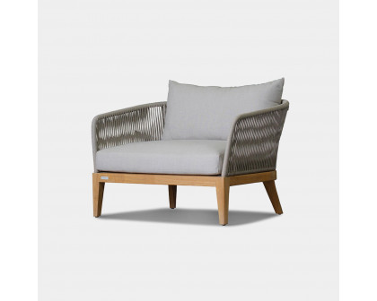 Harbour Avalon Lounge Chair - Teak Natural, Lisos Grafito, Rope Light Gray