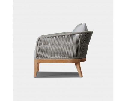 Harbour Avalon Lounge Chair - Teak Natural, Lisos Grafito, Rope Light Gray