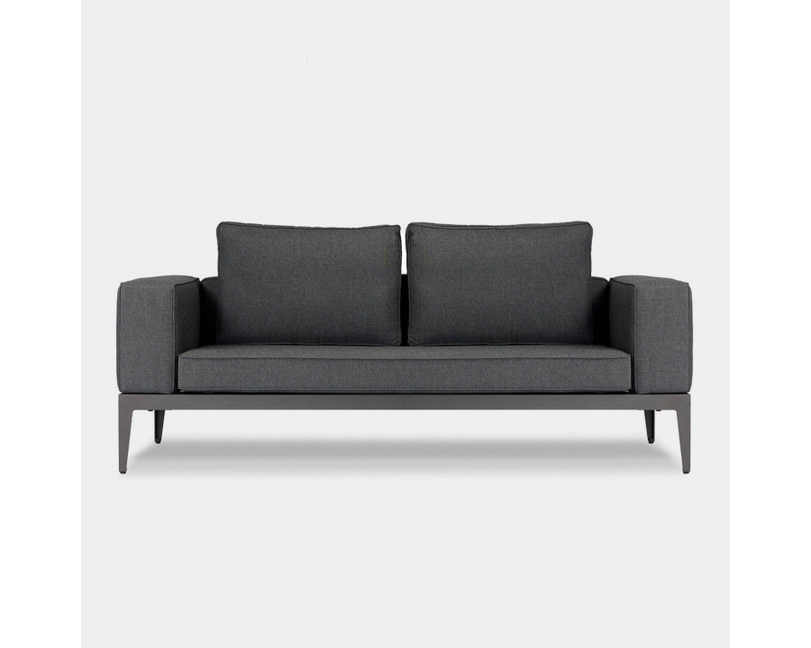 Harbour Balmoral 2 Seat Sofa - Aluminum Asteroid, Lisos Grafito, Strapping Taupe