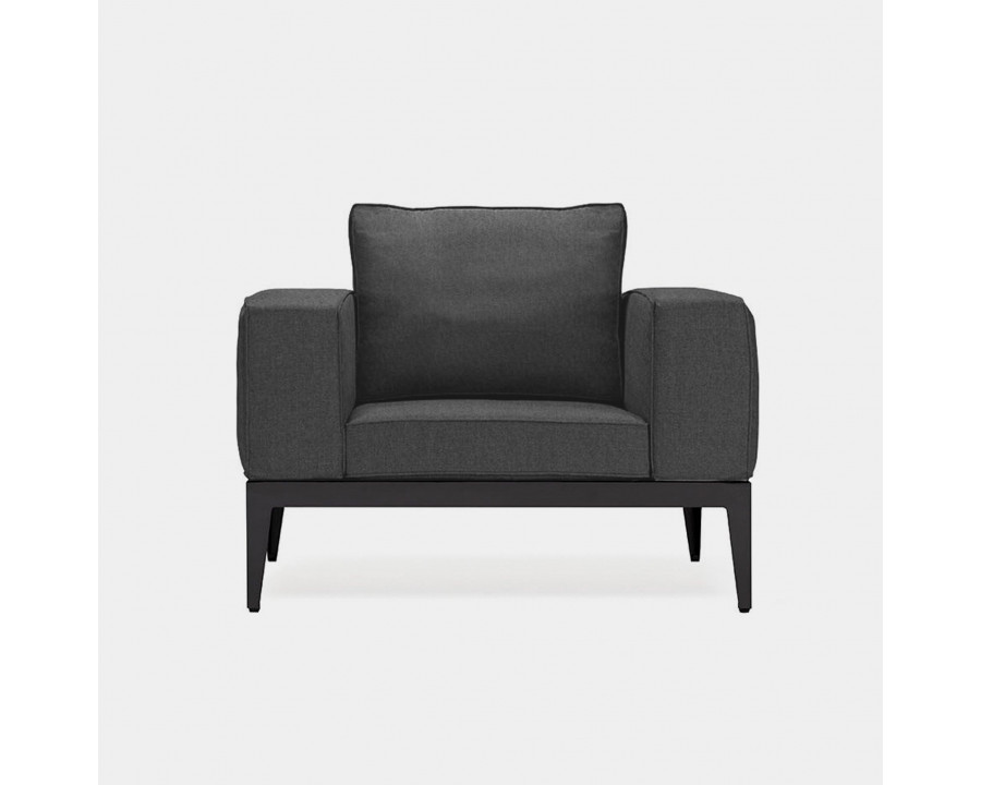 Harbour Balmoral Lounge Chair - Aluminum Asteroid, Copacabana Midnight, Strapping Taupe