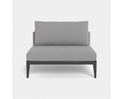 Harbour Balmoral Armless Single - Aluminum Asteroid, Riviera Slate, Strapping Taupe