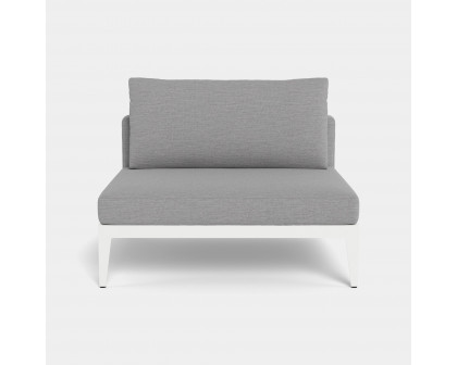 Harbour Balmoral Armless Single - Aluminum Asteroid, Siesta Slate, Strapping Taupe