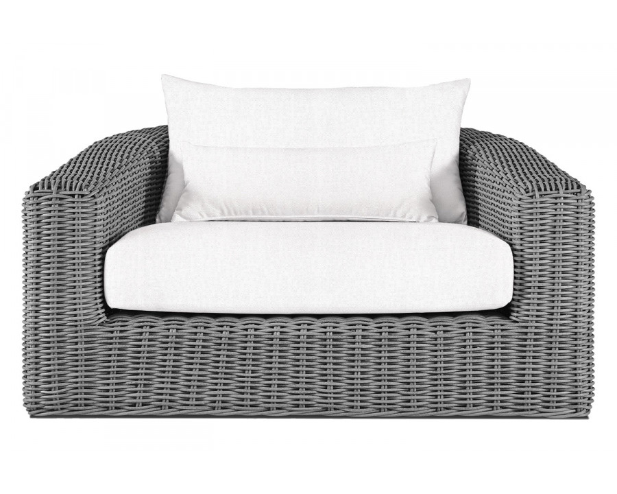 Harbour Barcelona Lounge Chair - Wicker Gray, Panama Blanco