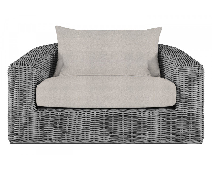 Harbour Barcelona Lounge Chair - Wicker Gray, Riviera Ivory