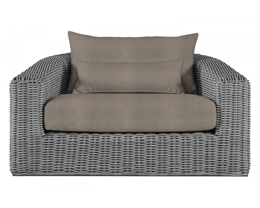 Harbour Barcelona Lounge Chair - Wicker Gray, Riviera Stone