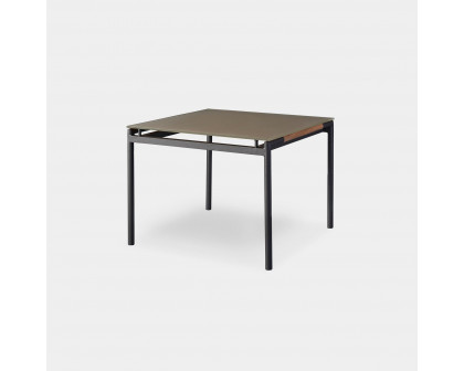 Harbour Breeze Glass Dining Table 39" - Aluminum Asteroid, Glass Taupe