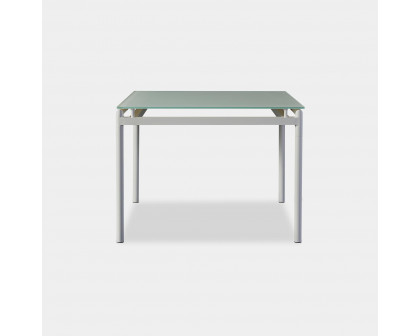 Harbour Breeze Glass Dining Table 39" - Aluminum Asteroid, Glass Taupe