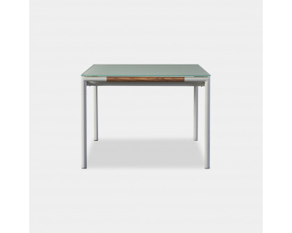 Harbour Breeze Glass Dining Table 39" - Aluminum Asteroid, Glass Taupe