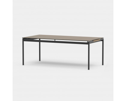 Harbour Breeze Glass Dining Table 79" - Aluminum Asteroid, Glass Taupe