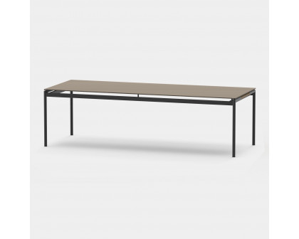 Harbour Breeze Glass Dining Table 102" - Aluminum Asteroid, Glass Taupe