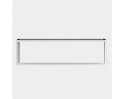 Harbour Breeze Glass Dining Table 102" - Aluminum Asteroid, Glass Taupe