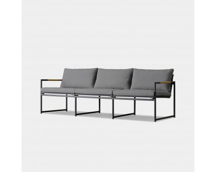 Harbour Breeze 3 Seat Sofa - Aluminum Asteroid, Lisos Grafito, Batyline Silver