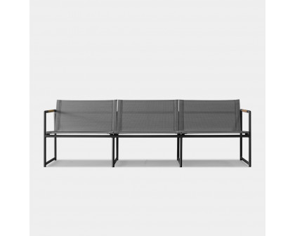 Harbour Breeze 3 Seat Sofa - Aluminum Asteroid, Lisos Grafito, Batyline Silver