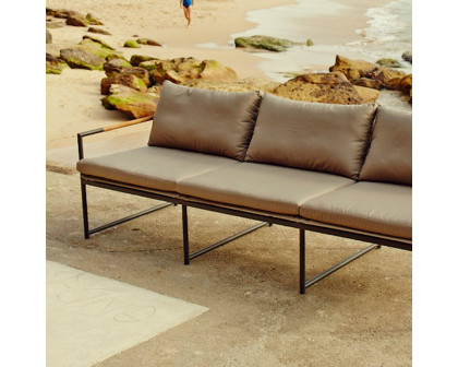 Harbour Breeze 3 Seat Sofa - Aluminum Asteroid, Lisos Grafito, Batyline Silver