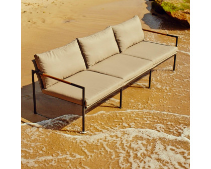 Harbour Breeze 3 Seat Sofa - Aluminum Asteroid, Lisos Piedra, Batyline Silver