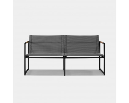 Harbour Breeze 2 Seat Sofa - Aluminum Asteroid, Lisos Grafito, Batyline Silver