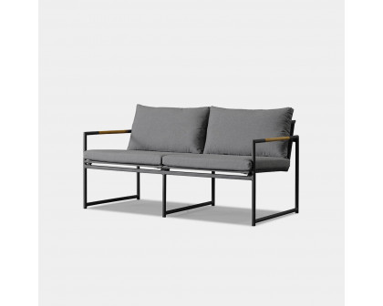 Harbour Breeze 2 Seat Sofa - Aluminum Asteroid, Lisos Grafito, Batyline Silver