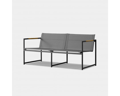 Harbour Breeze 2 Seat Sofa - Aluminum Asteroid, Lisos Grafito, Batyline Silver