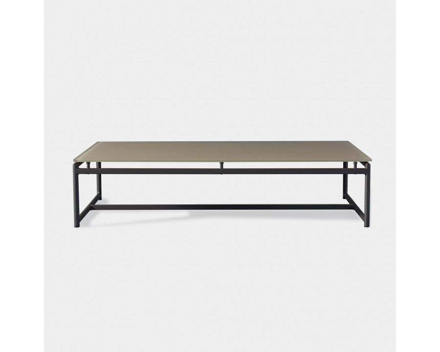 Harbour Breeze Coffee Table - Aluminum Asteroid, Glass Taupe