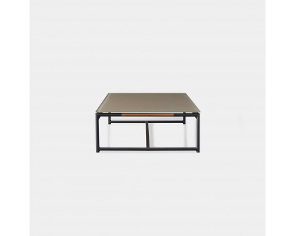 Harbour Breeze Coffee Table - Aluminum Asteroid, Glass Taupe