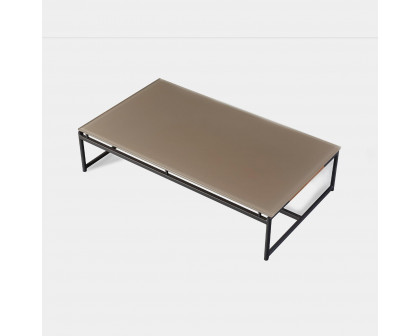 Harbour Breeze Coffee Table - Aluminum Asteroid, Glass Taupe