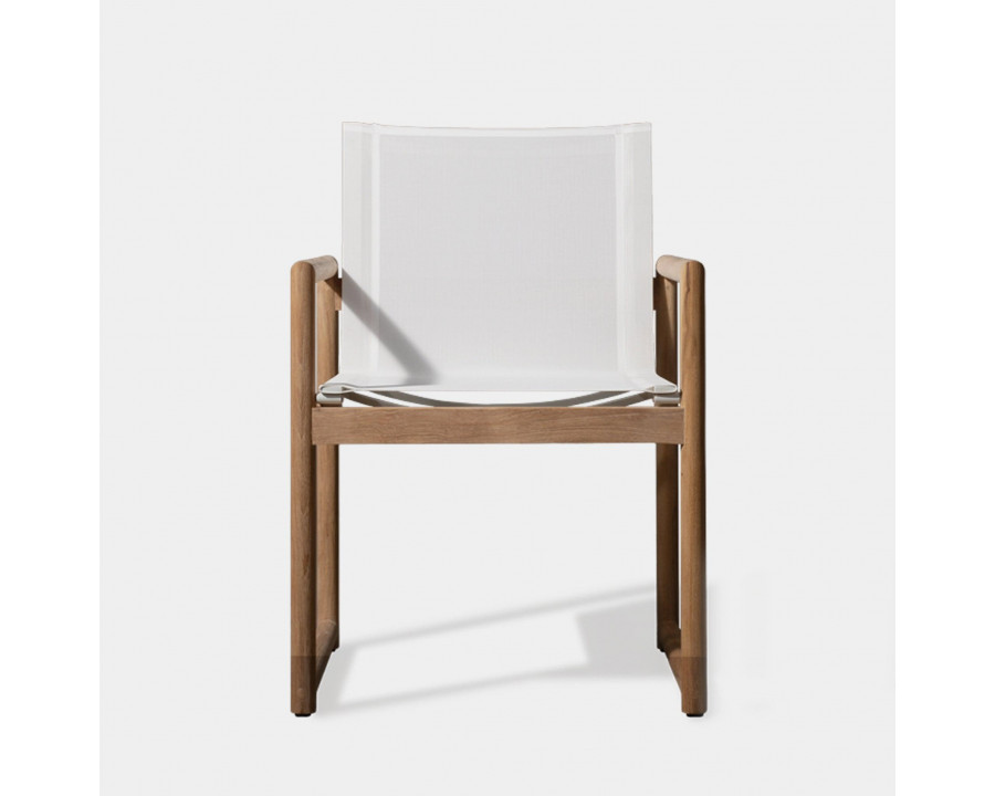 Harbour Breeze Xl Teak Dining Chair - Teak Brown, Batyline Black