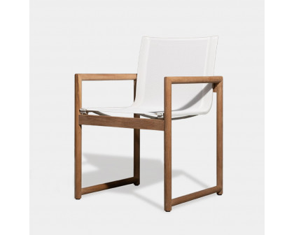 Harbour Breeze Xl Teak Dining Chair - Teak Brown, Batyline Black