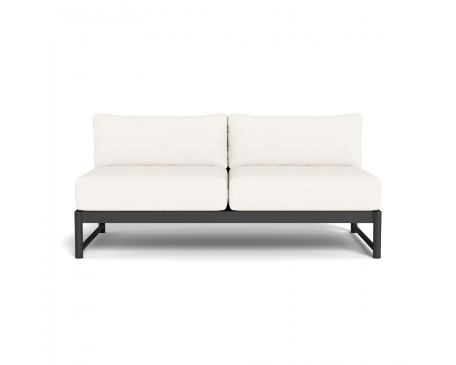 Harbour Breeze Xl 2 Seat Armless Sofa - Aluminum Asteroid, Panama Blanco