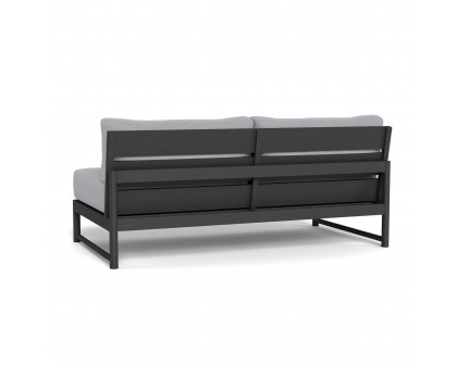 Harbour Breeze Xl 2 Seat Armless Sofa - Aluminum Asteroid, Panama Cloud