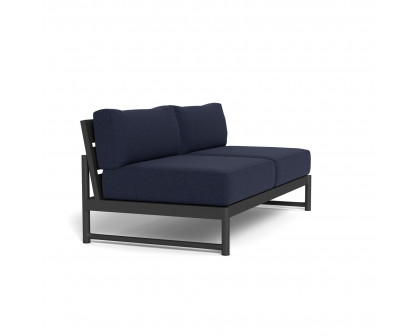 Harbour Breeze Xl 2 Seat Armless Sofa - Aluminum Asteroid, Siesta Indigo