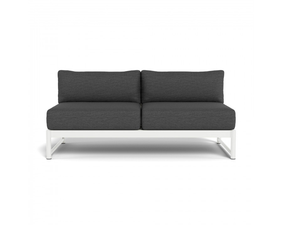 Harbour Breeze Xl 2 Seat Armless Sofa - Aluminum White, Lisos Grafito