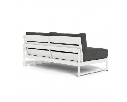 Harbour Breeze Xl 2 Seat Armless Sofa - Aluminum White, Lisos Grafito