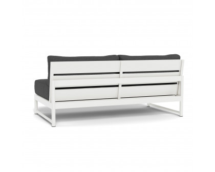 Harbour Breeze Xl 2 Seat Armless Sofa - Aluminum White, Lisos Grafito