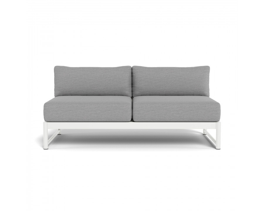 Harbour Breeze Xl 2 Seat Armless Sofa - Aluminum White, Lisos Piedra