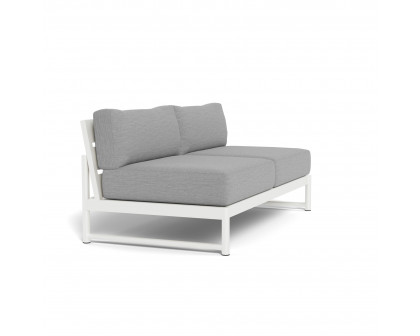 Harbour Breeze Xl 2 Seat Armless Sofa - Aluminum White, Lisos Piedra