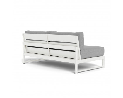 Harbour Breeze Xl 2 Seat Armless Sofa - Aluminum White, Lisos Piedra