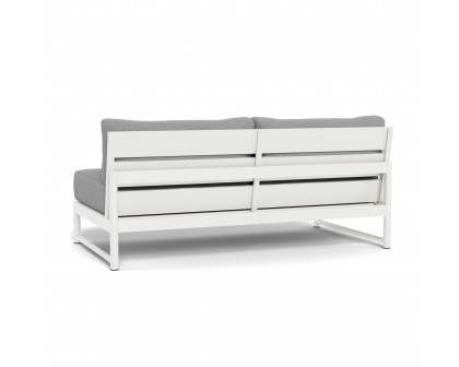 Harbour Breeze Xl 2 Seat Armless Sofa - Aluminum White, Lisos Piedra