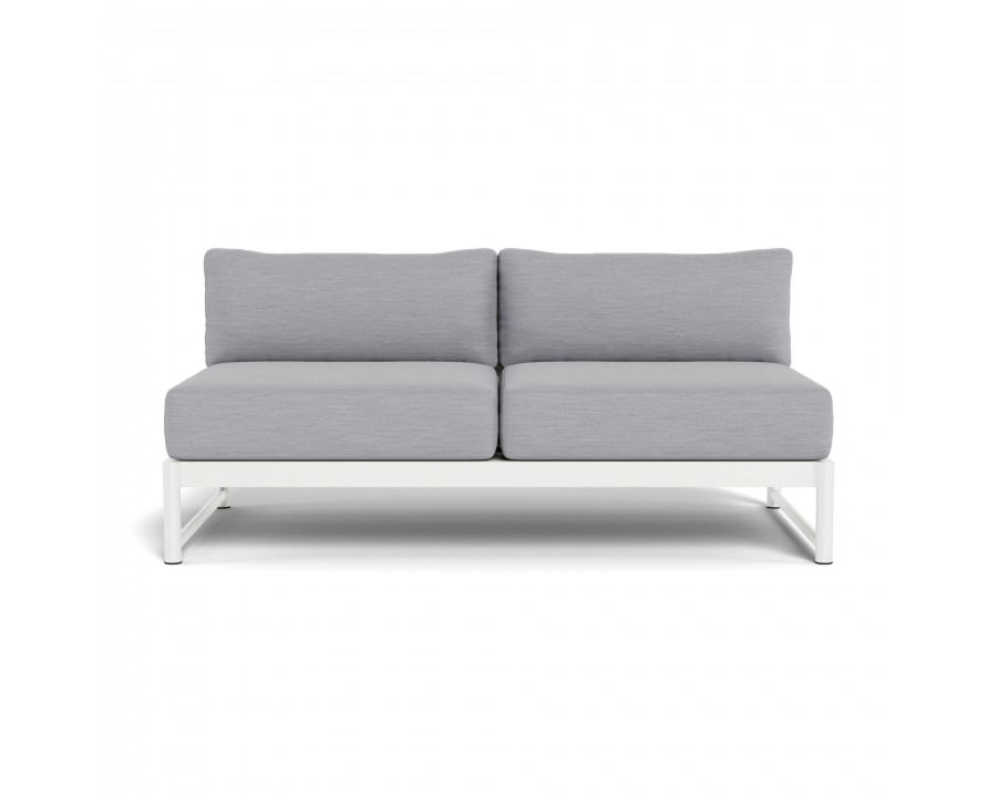 Harbour Breeze Xl 2 Seat Armless Sofa - Aluminum White, Panama Cloud