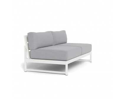 Harbour Breeze Xl 2 Seat Armless Sofa - Aluminum White, Panama Cloud