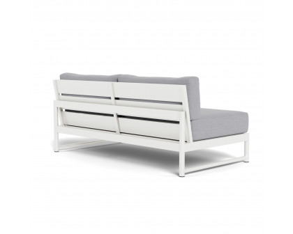 Harbour Breeze Xl 2 Seat Armless Sofa - Aluminum White, Panama Cloud