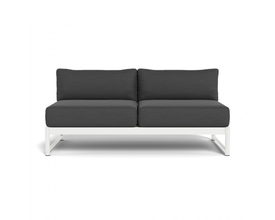 Harbour Breeze Xl 2 Seat Armless Sofa - Aluminum White, Panama Grafito