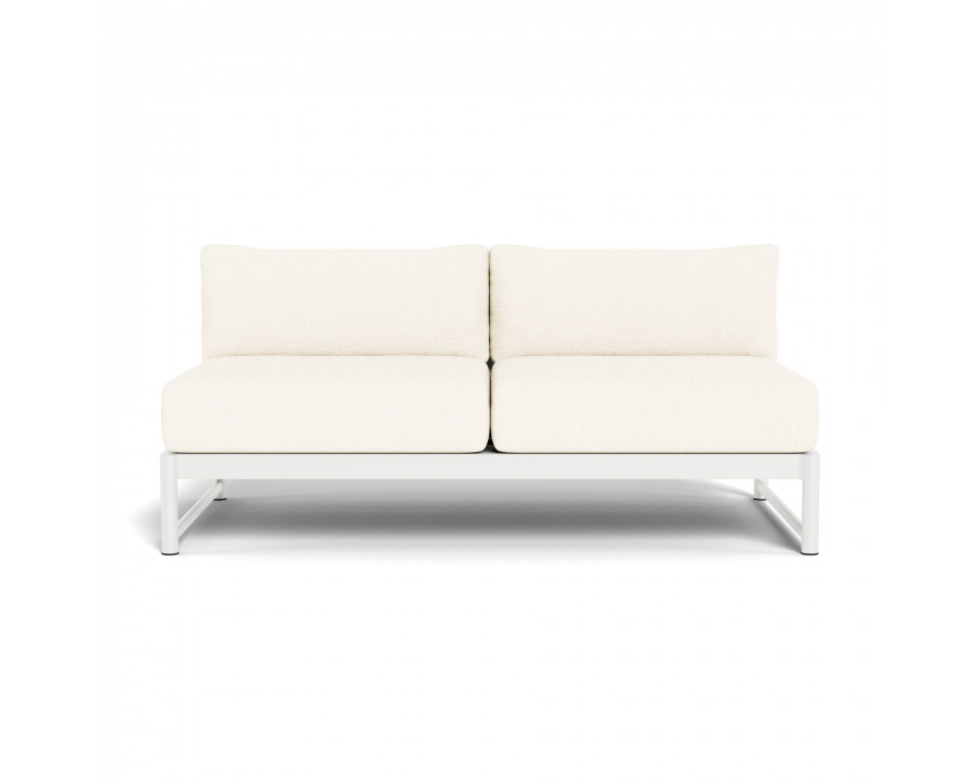 Harbour Breeze Xl 2 Seat Armless Sofa - Aluminum White, Riviera Ivory