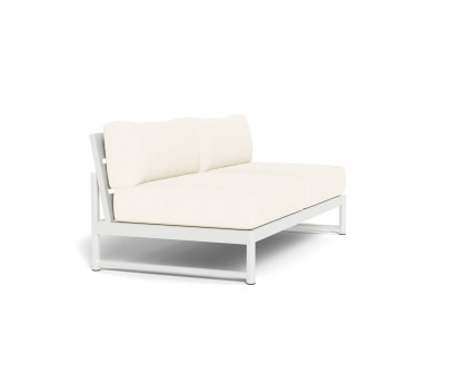 Harbour Breeze Xl 2 Seat Armless Sofa - Aluminum White, Riviera Ivory