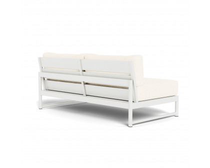 Harbour Breeze Xl 2 Seat Armless Sofa - Aluminum White, Riviera Ivory